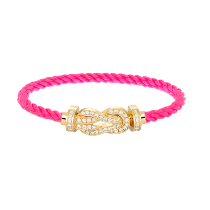 ˇGilded EraˇCHANCE LARGE 8 FIGURE BUCKLE FULLDIAMOND BRACELET GOLD