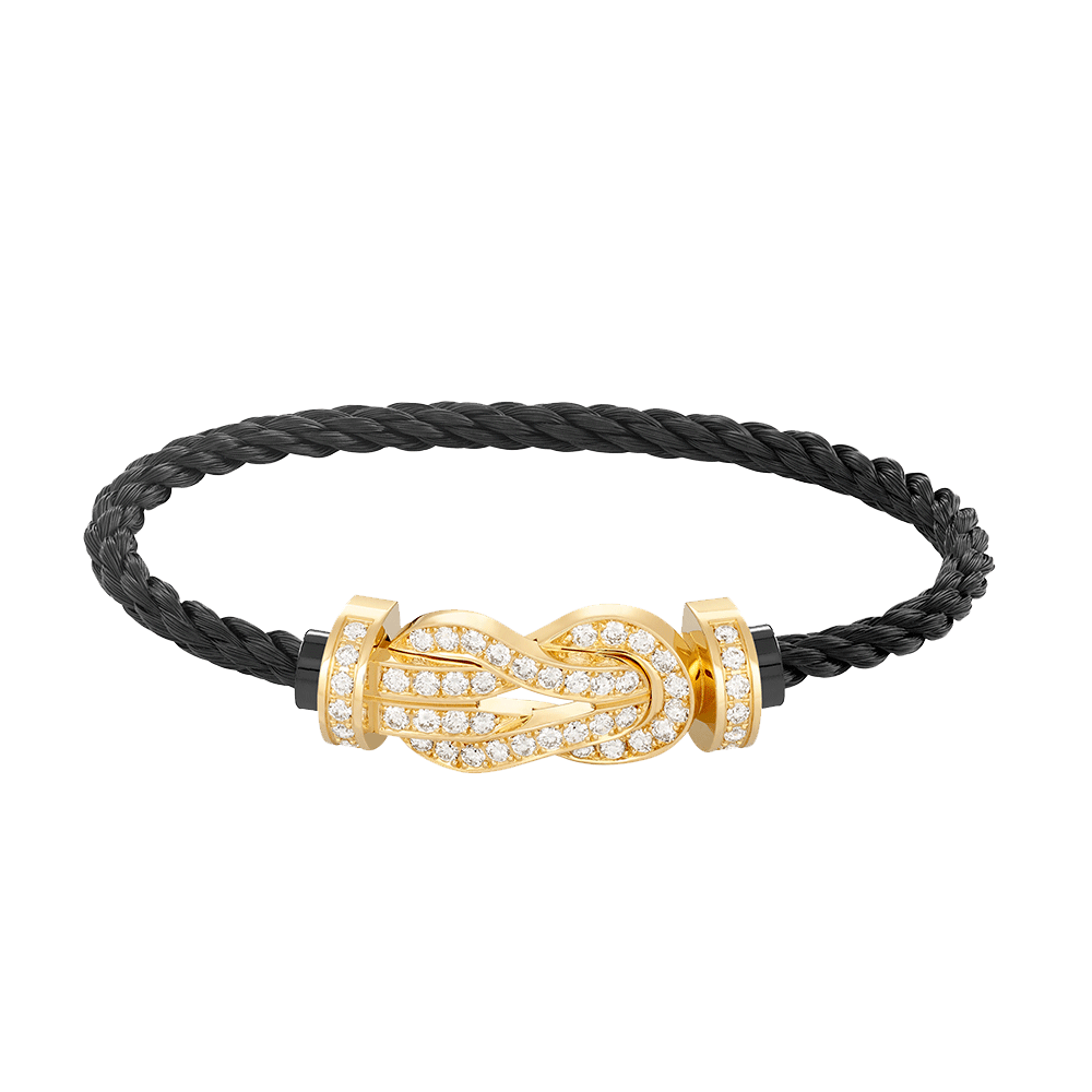 ˇGilded EraˇCHANCE LARGE 8 FIGURE BUCKLE FULLDIAMOND BRACELET GOLD