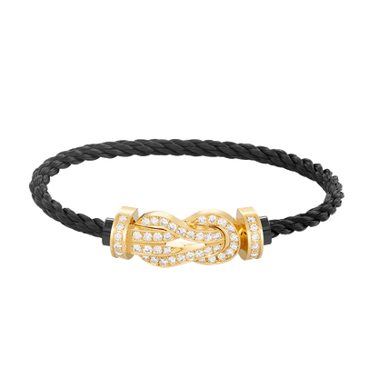 ˇGilded EraˇCHANCE LARGE 8 FIGURE BUCKLE FULLDIAMOND BRACELET GOLD