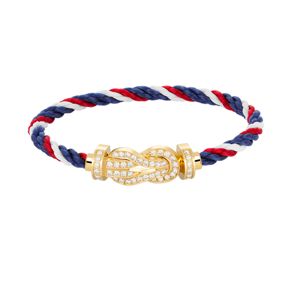 ˇGilded EraˇCHANCE LARGE 8 FIGURE BUCKLE FULLDIAMOND BRACELET GOLD