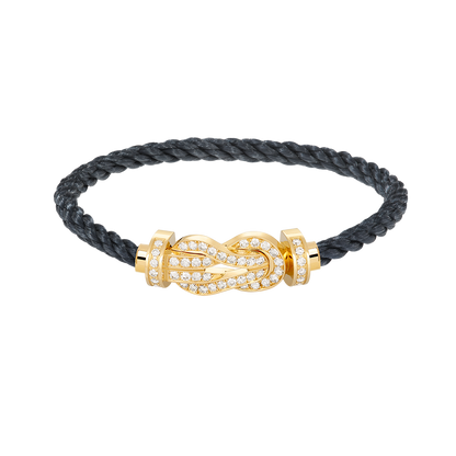 ˇGilded EraˇCHANCE LARGE 8 FIGURE BUCKLE FULLDIAMOND BRACELET GOLD