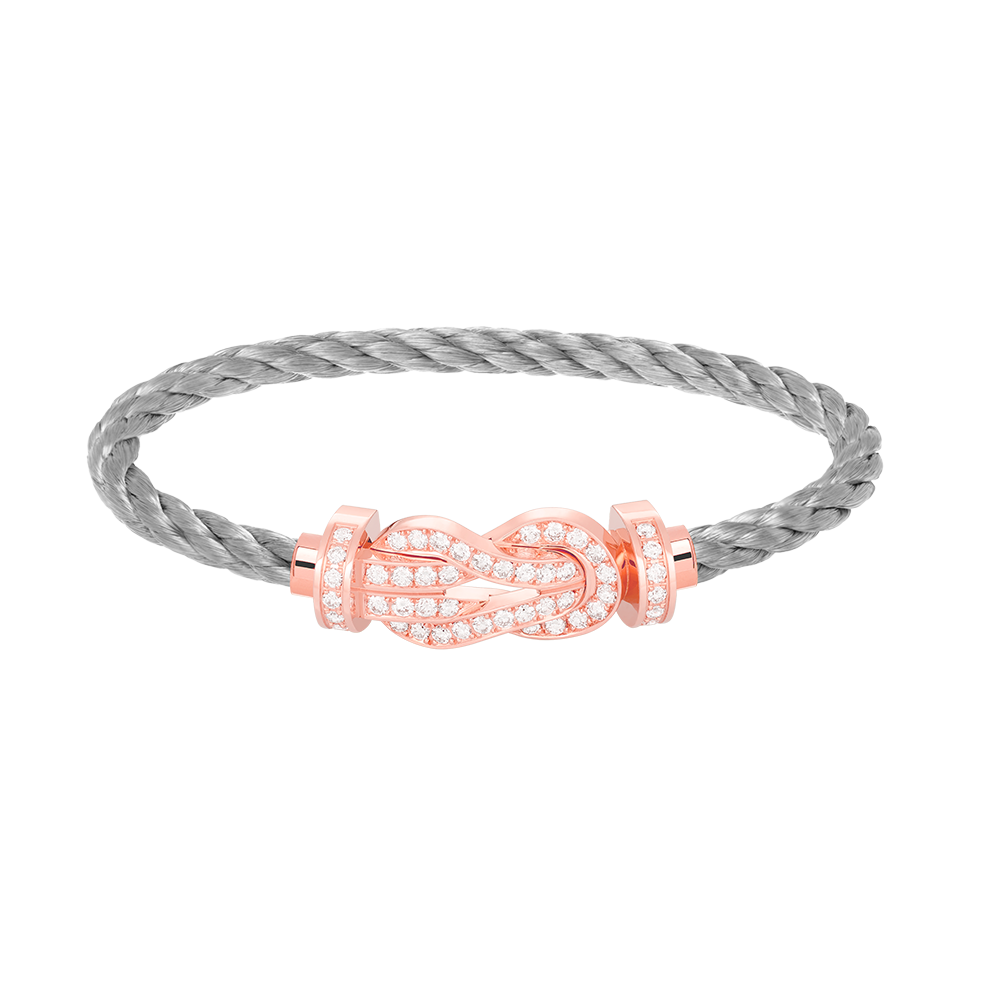 ˇGilded EraˇCHANCE LARGE 8 FIGURE BUCKLE FULL DIAMOND BRACELET ROSE GOLD