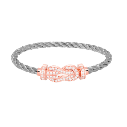 ˇGilded EraˇCHANCE LARGE 8 FIGURE BUCKLE FULL DIAMOND BRACELET ROSE GOLD