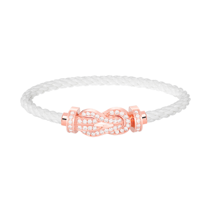 ˇGilded EraˇCHANCE LARGE 8 FIGURE BUCKLE FULL DIAMOND BRACELET ROSE GOLD