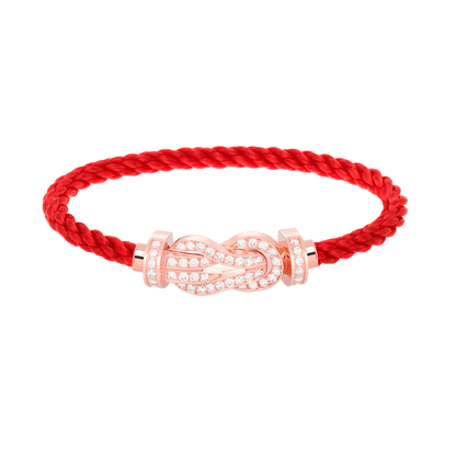 ˇGilded EraˇCHANCE LARGE 8 FIGURE BUCKLE FULL DIAMOND BRACELET ROSE GOLD
