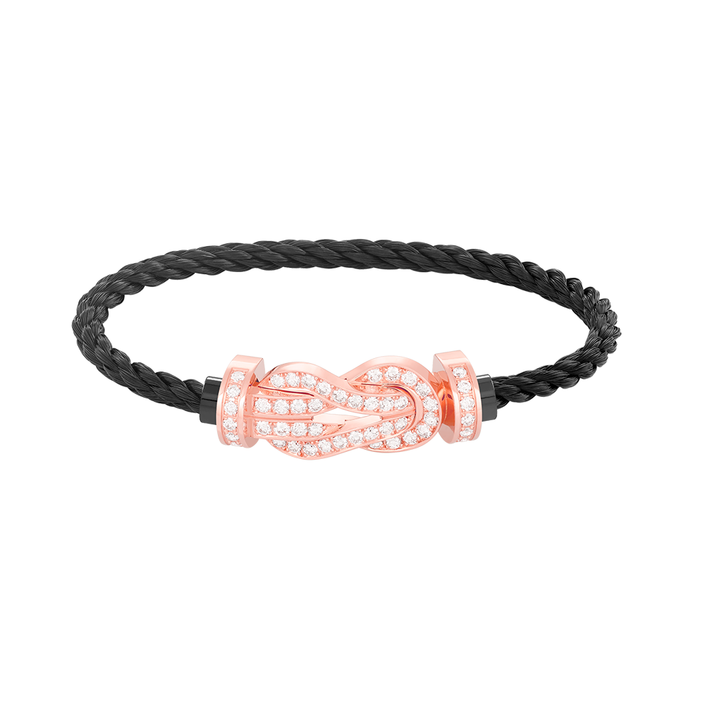 ˇGilded EraˇCHANCE LARGE 8 FIGURE BUCKLE FULL DIAMOND BRACELET ROSE GOLD