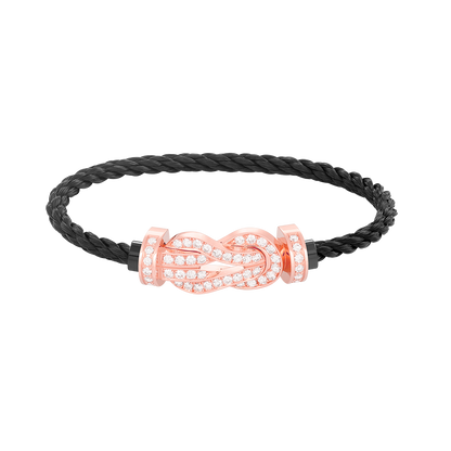 ˇGilded EraˇCHANCE LARGE 8 FIGURE BUCKLE FULL DIAMOND BRACELET ROSE GOLD