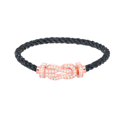 ˇGilded EraˇCHANCE LARGE 8 FIGURE BUCKLE FULL DIAMOND BRACELET ROSE GOLD