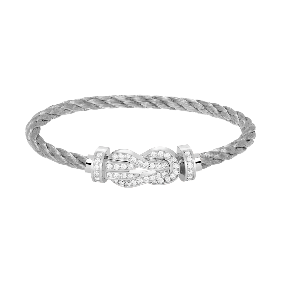 ˇGilded EraˇCHANCE LARGE 8 FIGURE BUCKLE FULL DIAMOND BRACELET SILVER