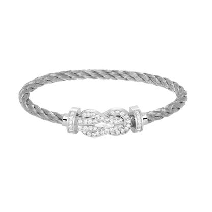 ˇGilded EraˇCHANCE LARGE 8 FIGURE BUCKLE FULL DIAMOND BRACELET SILVER
