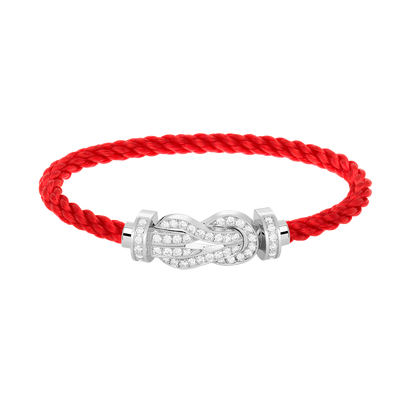 ˇGilded EraˇCHANCE LARGE 8 FIGURE BUCKLE FULL DIAMOND BRACELET SILVER