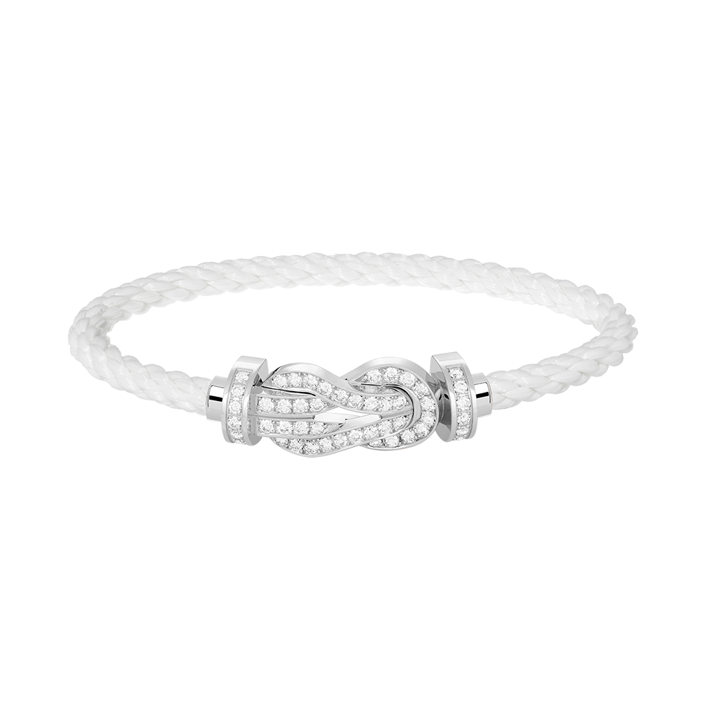 ˇGilded EraˇCHANCE LARGE 8 FIGURE BUCKLE FULL DIAMOND BRACELET SILVER