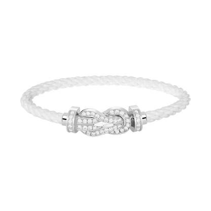 ˇGilded EraˇCHANCE LARGE 8 FIGURE BUCKLE FULL DIAMOND BRACELET SILVER