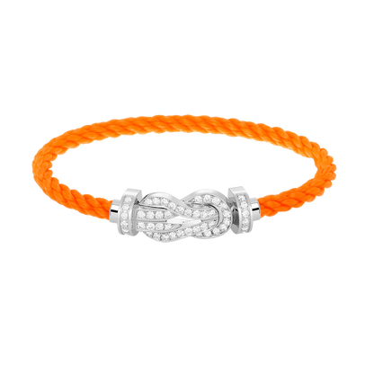 ˇGilded EraˇCHANCE LARGE 8 FIGURE BUCKLE FULL DIAMOND BRACELET SILVER