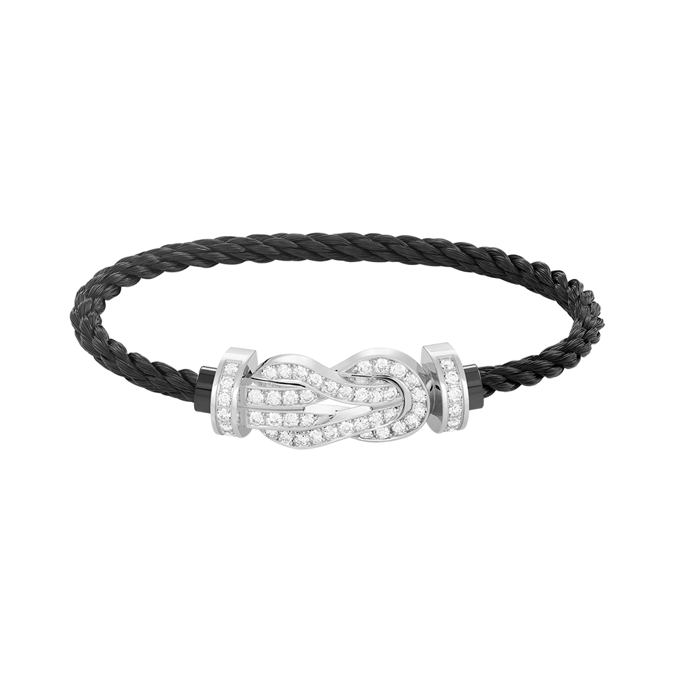 ˇGilded EraˇCHANCE LARGE 8 FIGURE BUCKLE FULL DIAMOND BRACELET SILVER