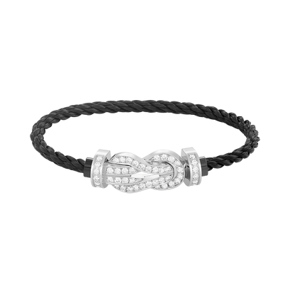 ˇGilded EraˇCHANCE LARGE 8 FIGURE BUCKLE FULL DIAMOND BRACELET SILVER