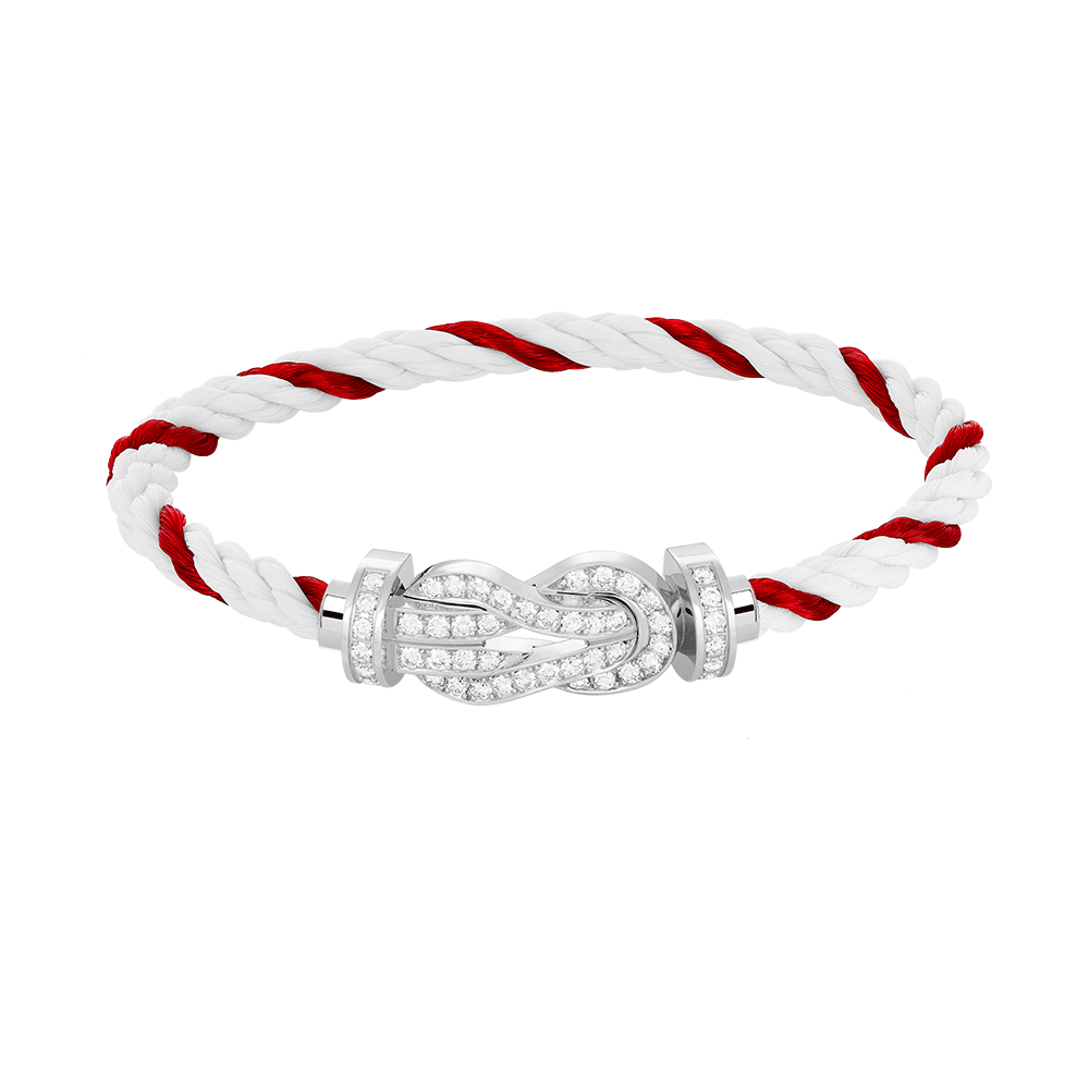 ˇGilded EraˇCHANCE LARGE 8 FIGURE BUCKLE FULL DIAMOND BRACELET SILVER