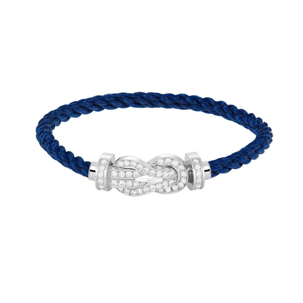 ˇGilded EraˇCHANCE LARGE 8 FIGURE BUCKLE FULL DIAMOND BRACELET SILVER