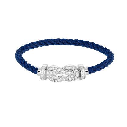 ˇGilded EraˇCHANCE LARGE 8 FIGURE BUCKLE FULL DIAMOND BRACELET SILVER