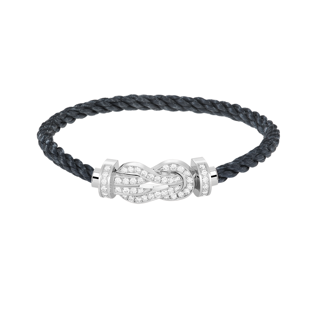 ˇGilded EraˇCHANCE LARGE 8 FIGURE BUCKLE FULL DIAMOND BRACELET SILVER