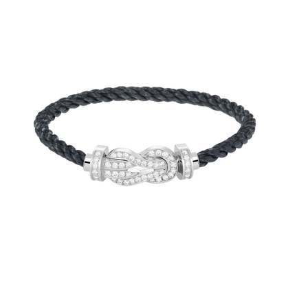 ˇGilded EraˇCHANCE LARGE 8 FIGURE BUCKLE FULL DIAMOND BRACELET SILVER