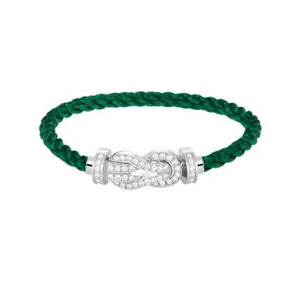ˇGilded EraˇCHANCE LARGE 8 FIGURE BUCKLE FULL DIAMOND BRACELET SILVER