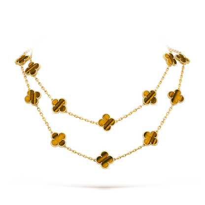 ˇGilded EraˇCLOVER 20 MOTIFS TIGER EYE ROSE GOLD