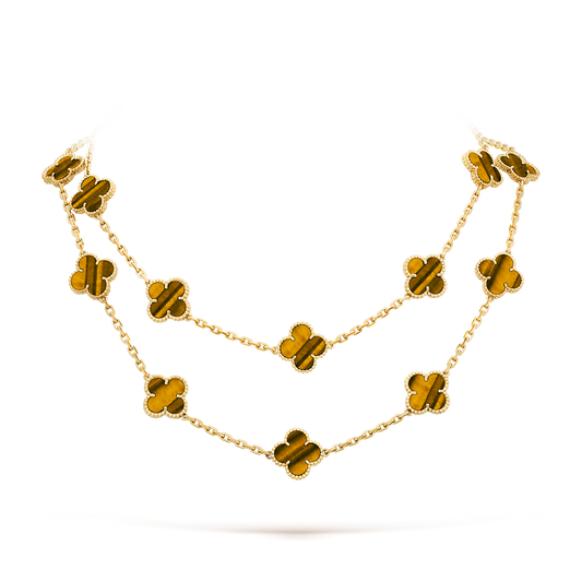 ˇGilded EraˇCLOVER 20 MOTIFS TIGER EYE ROSE GOLD