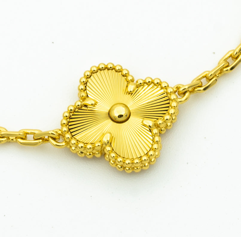 ˇGilded EraˇCLOVER BRACELET 5 MOTIFS GOLD DIAMOND