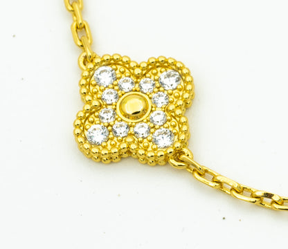 ˇGilded EraˇCLOVER BRACELET 5 MOTIFS GOLD DIAMOND