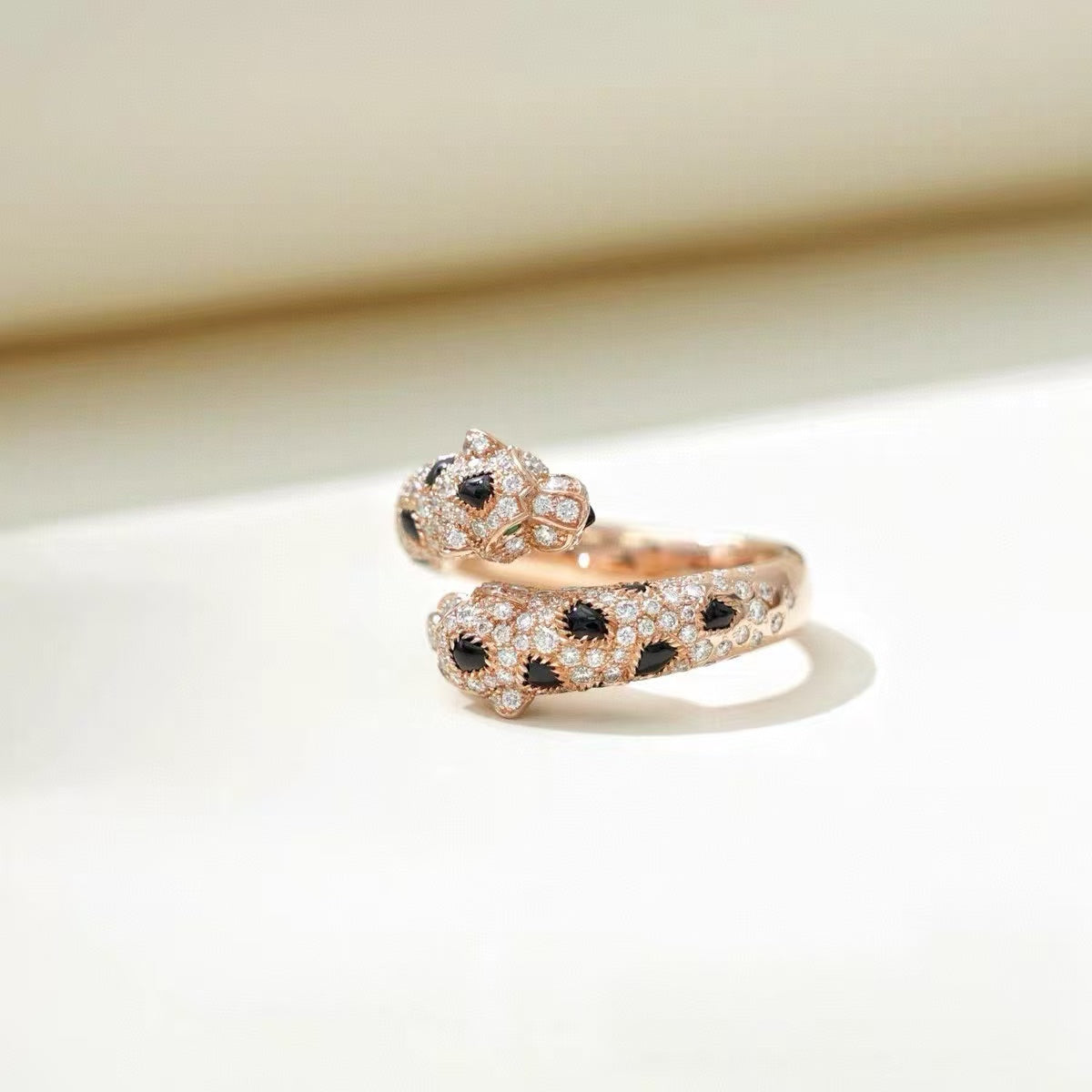 ˇGilded EraˇPANTHERE DOUBLE LEOPARD HEAD RING(NO BOX)