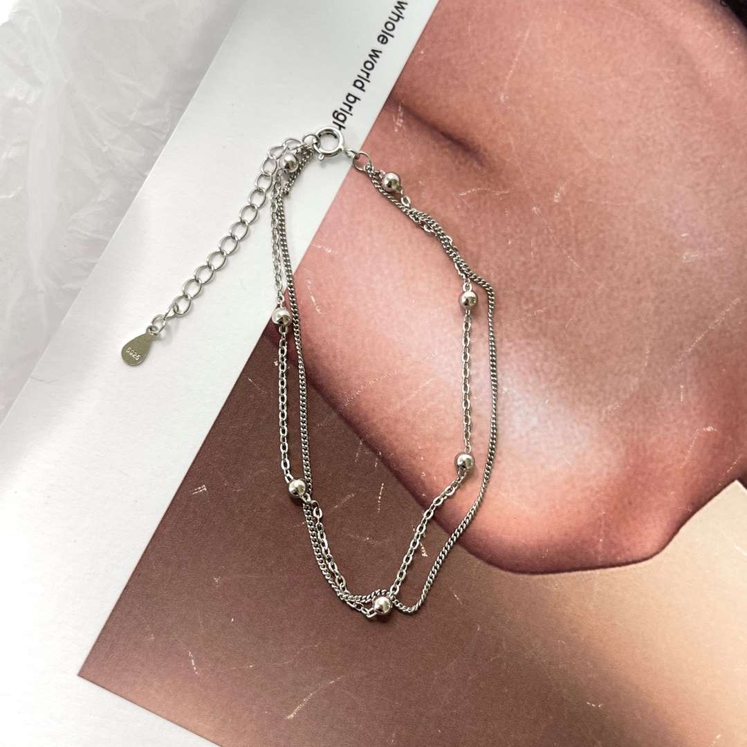 [STREET]Delicate Bead Double Layer Bracelet