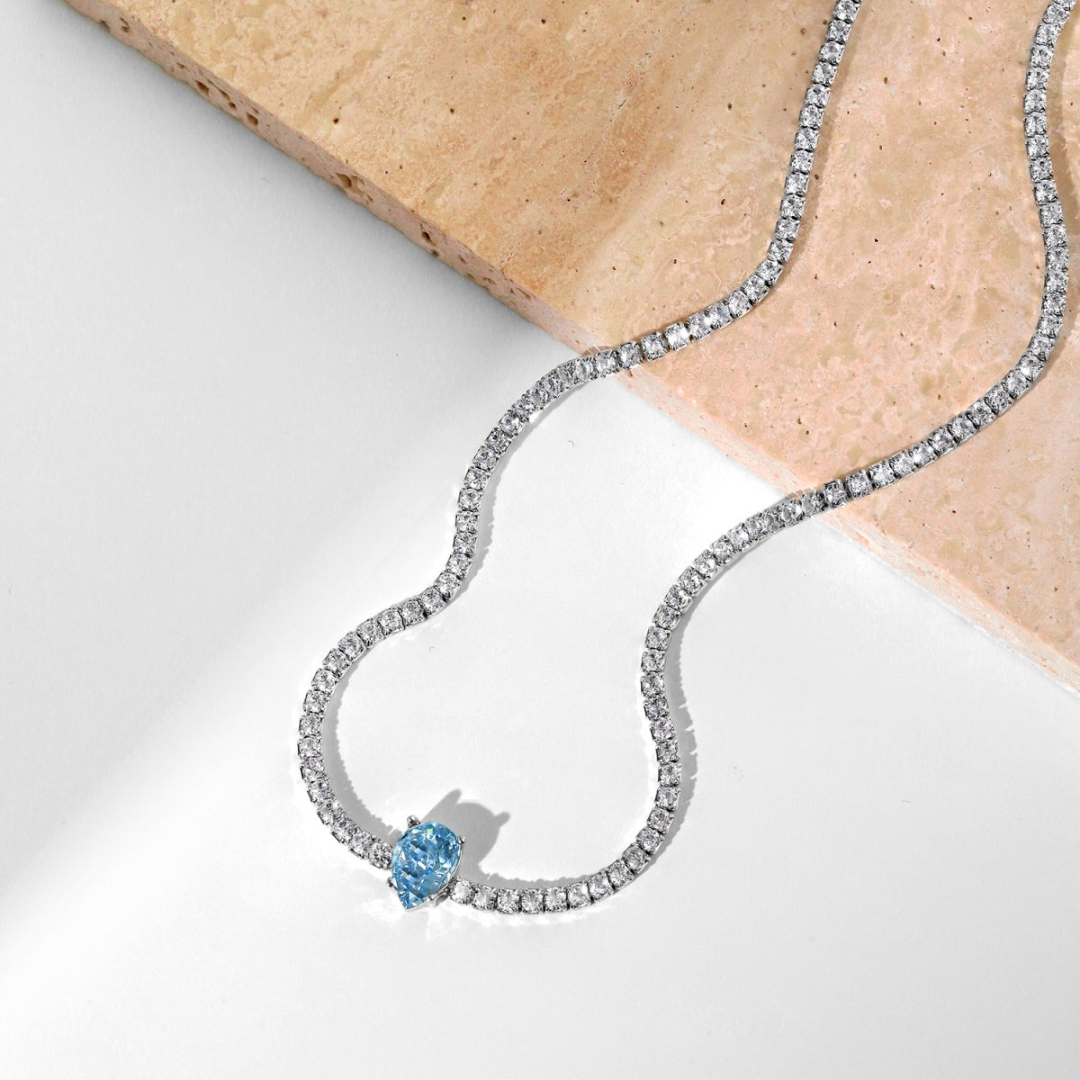 [STREET]Unique Pear Cut Tennis Necklace