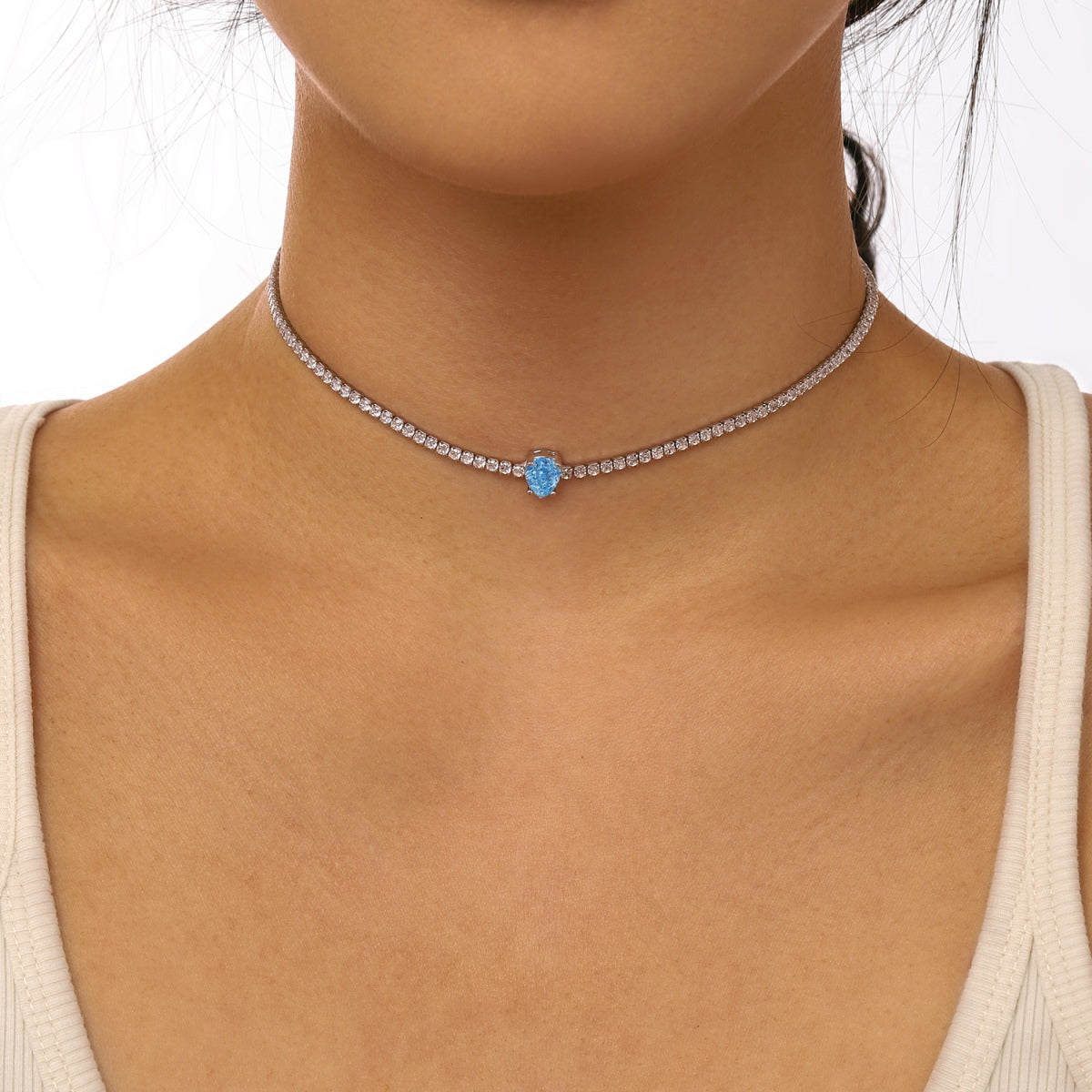 [STREET]Unique Pear Cut Tennis Necklace