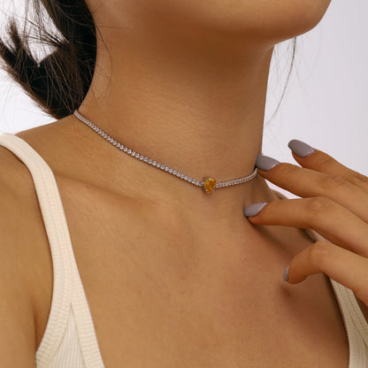 [STREET]Unique Pear Cut Tennis Necklace