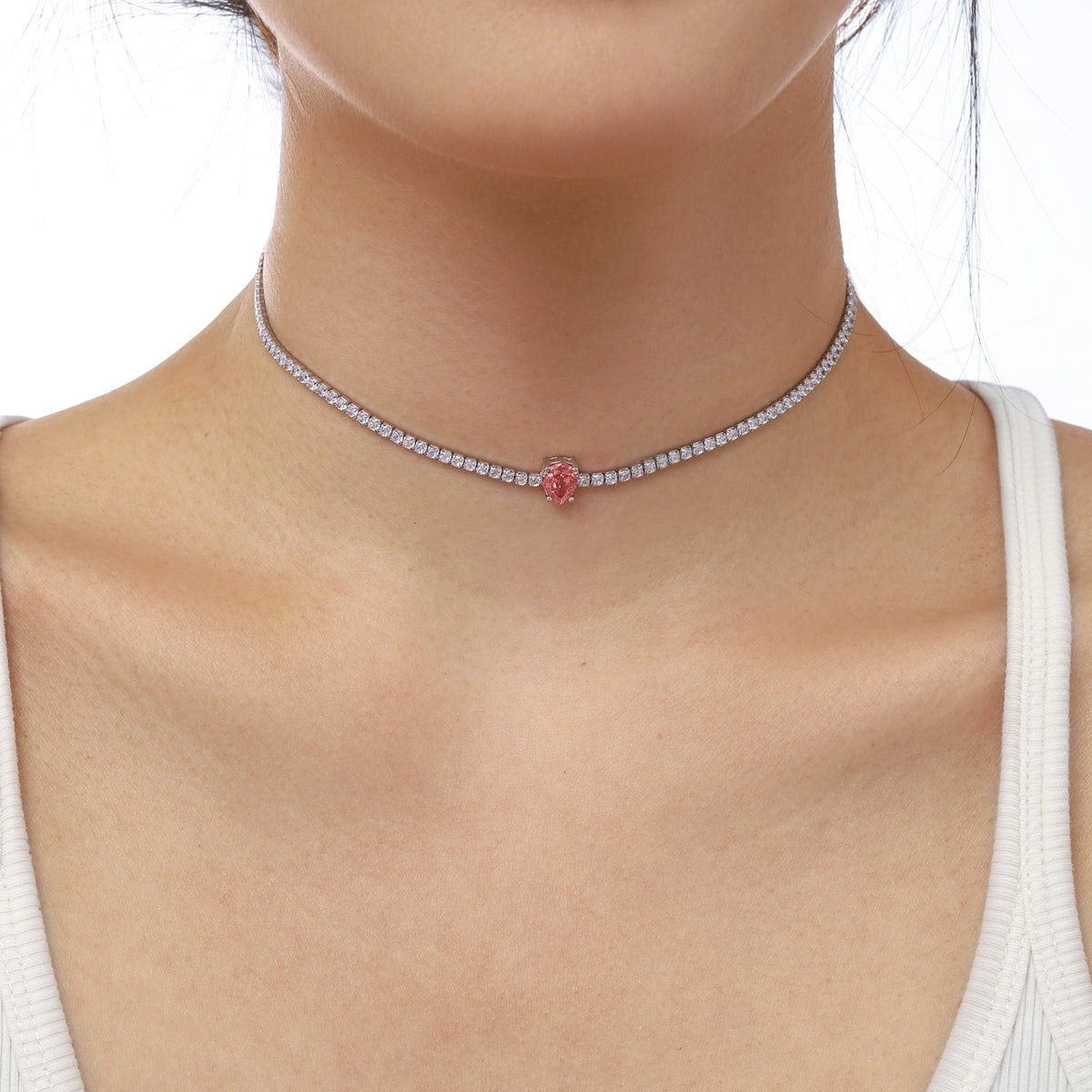[STREET]Unique Pear Cut Tennis Necklace