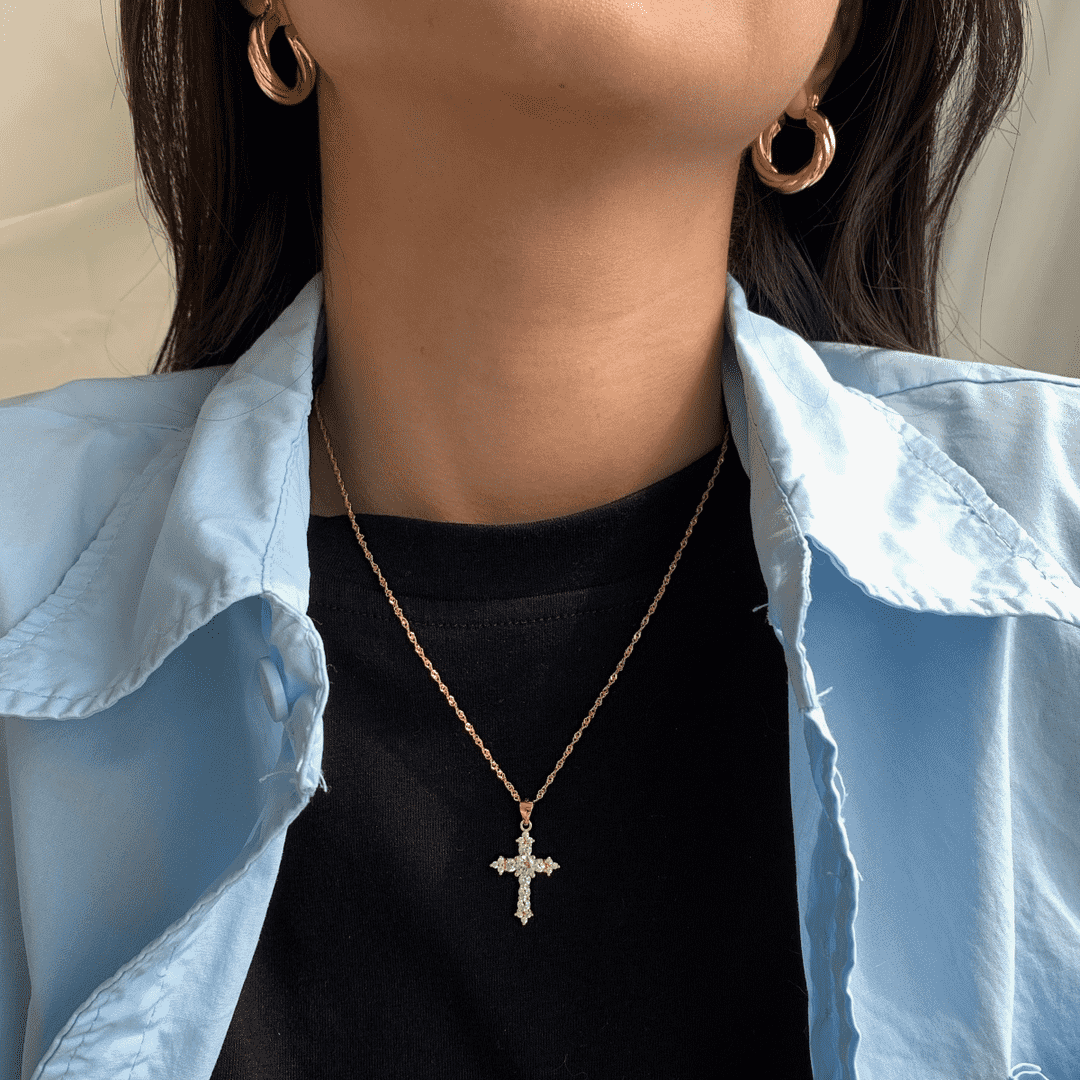 [STREET]Delicate Cross Shape Necklace