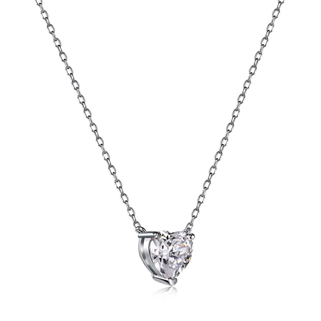 [STREET]Heart Shape Main Stone Pendant Collarbone Necklace