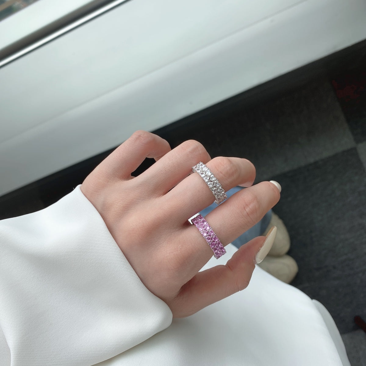 [STREET]Sparkling Full Heart Ring