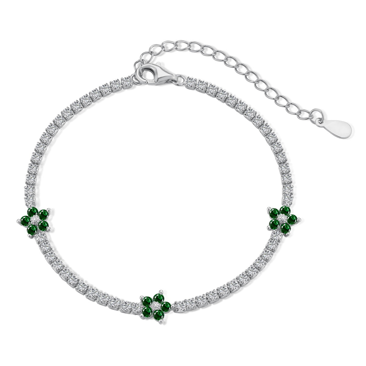 [STREET]Sparkling Flower Shape Tennis Bracelet