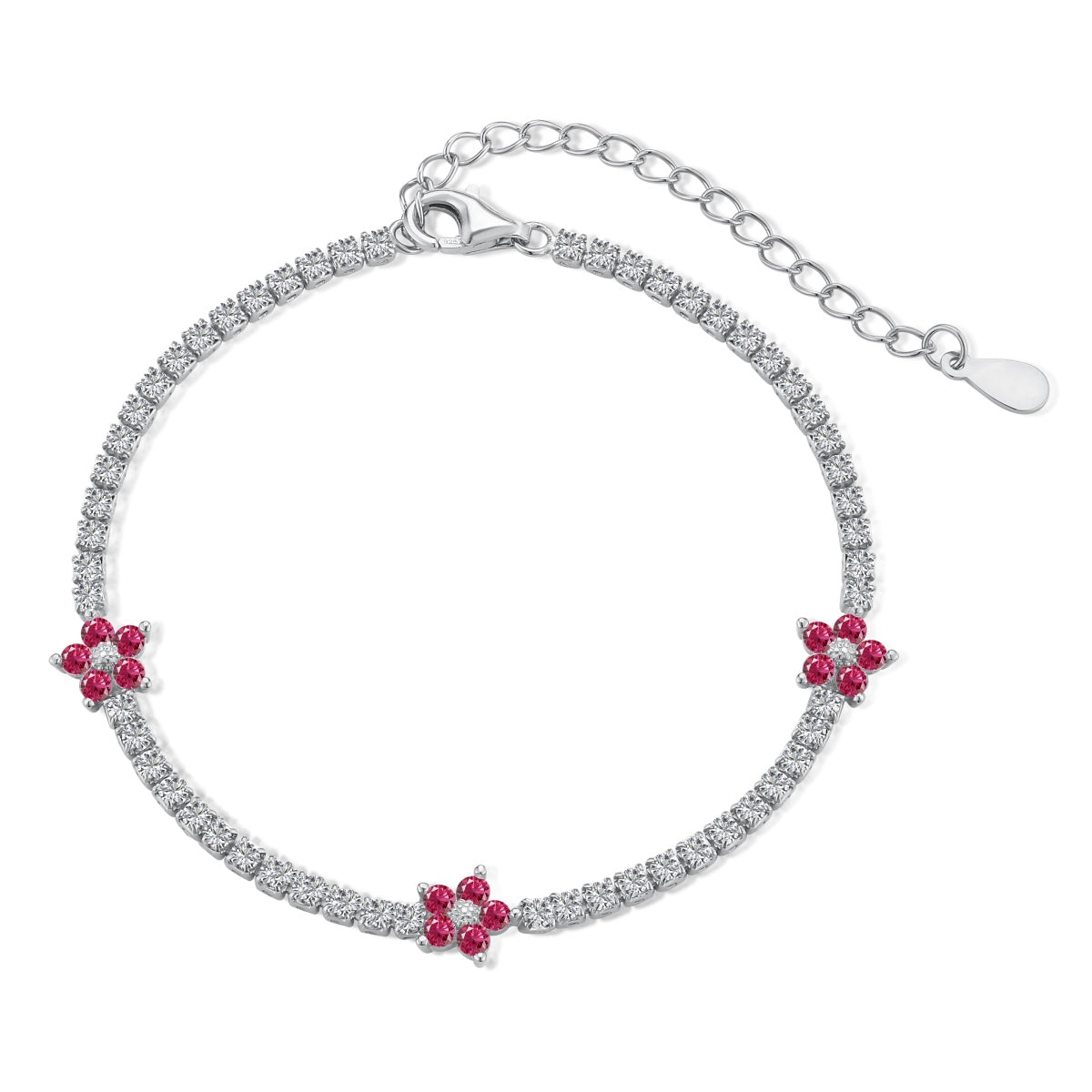 [STREET]Sparkling Flower Shape Tennis Bracelet