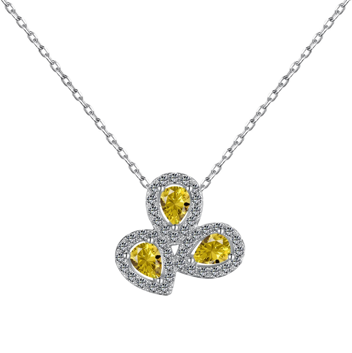 [STREET]Elegant Flower Shape Pear Cut Necklace