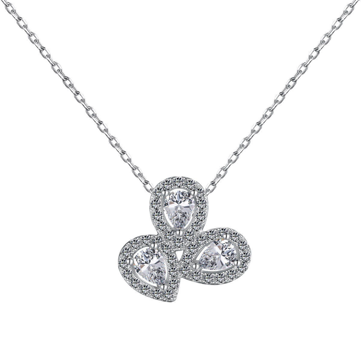 [STREET]Elegant Flower Shape Pear Cut Necklace