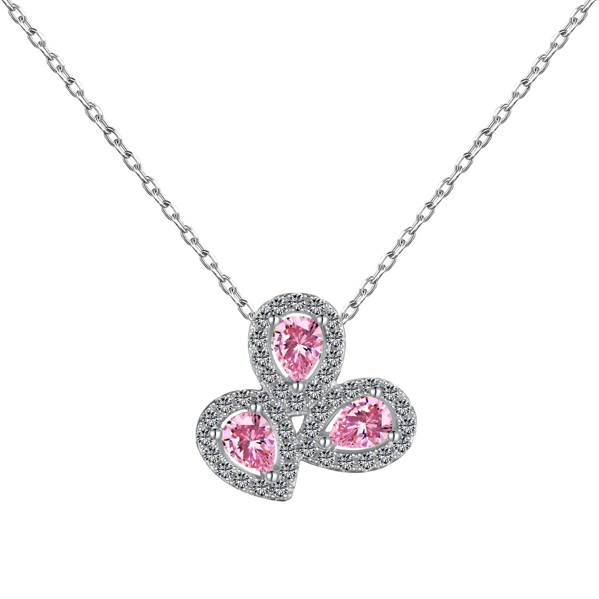 [STREET]Elegant Flower Shape Pear Cut Necklace