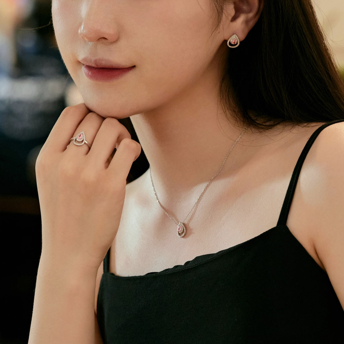 [STREET]Sparkling Delicate Water Drop Shape Daily Earrings