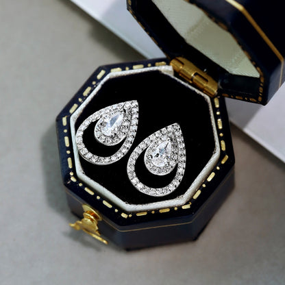 [STREET]Sparkling Delicate Water Drop Shape Daily Earrings