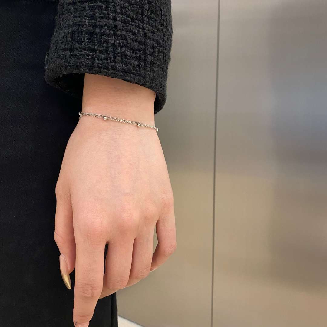[STREET]Delicate Bead Double Layer Bracelet