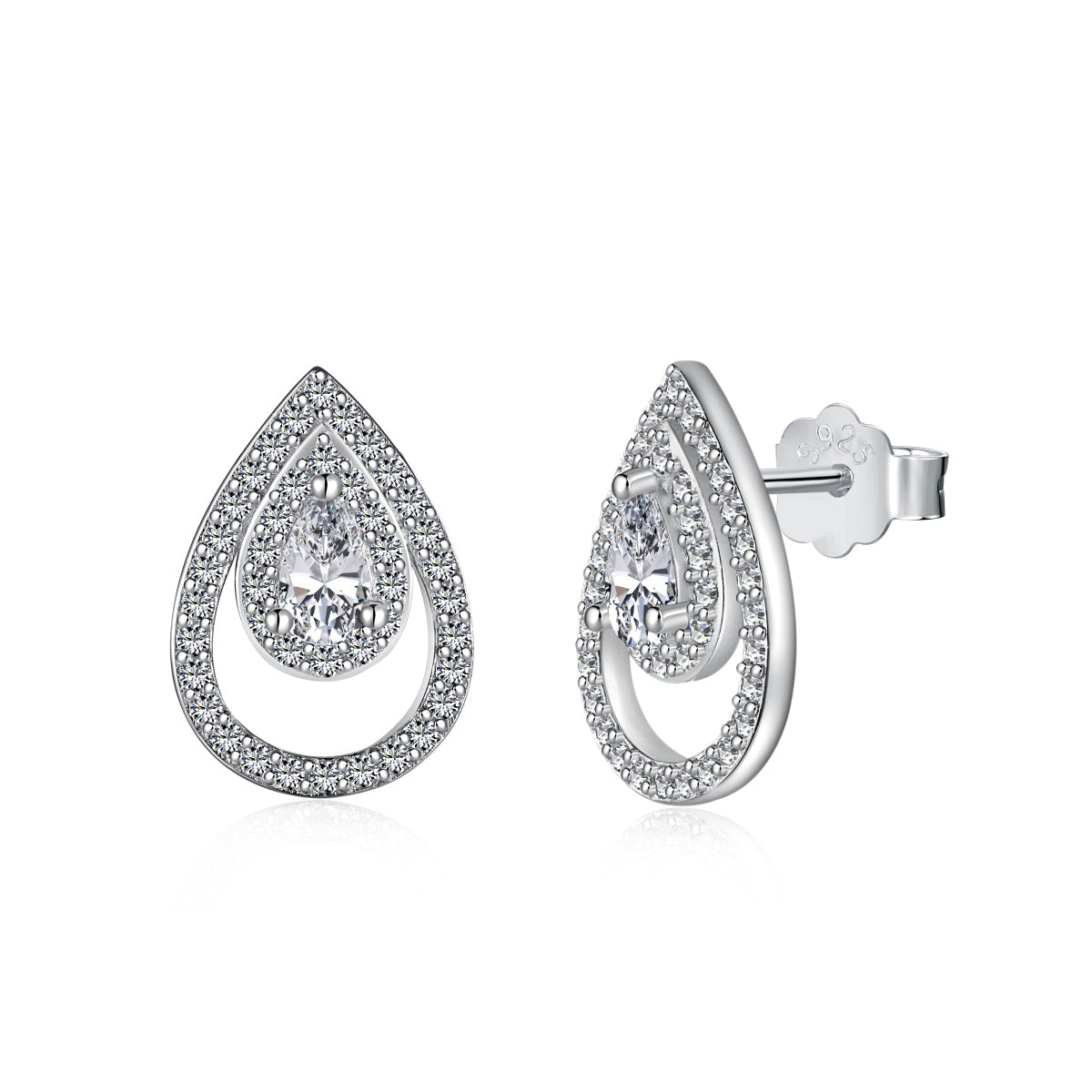 [STREET]Sparkling Delicate Water Drop Shape Daily Earrings