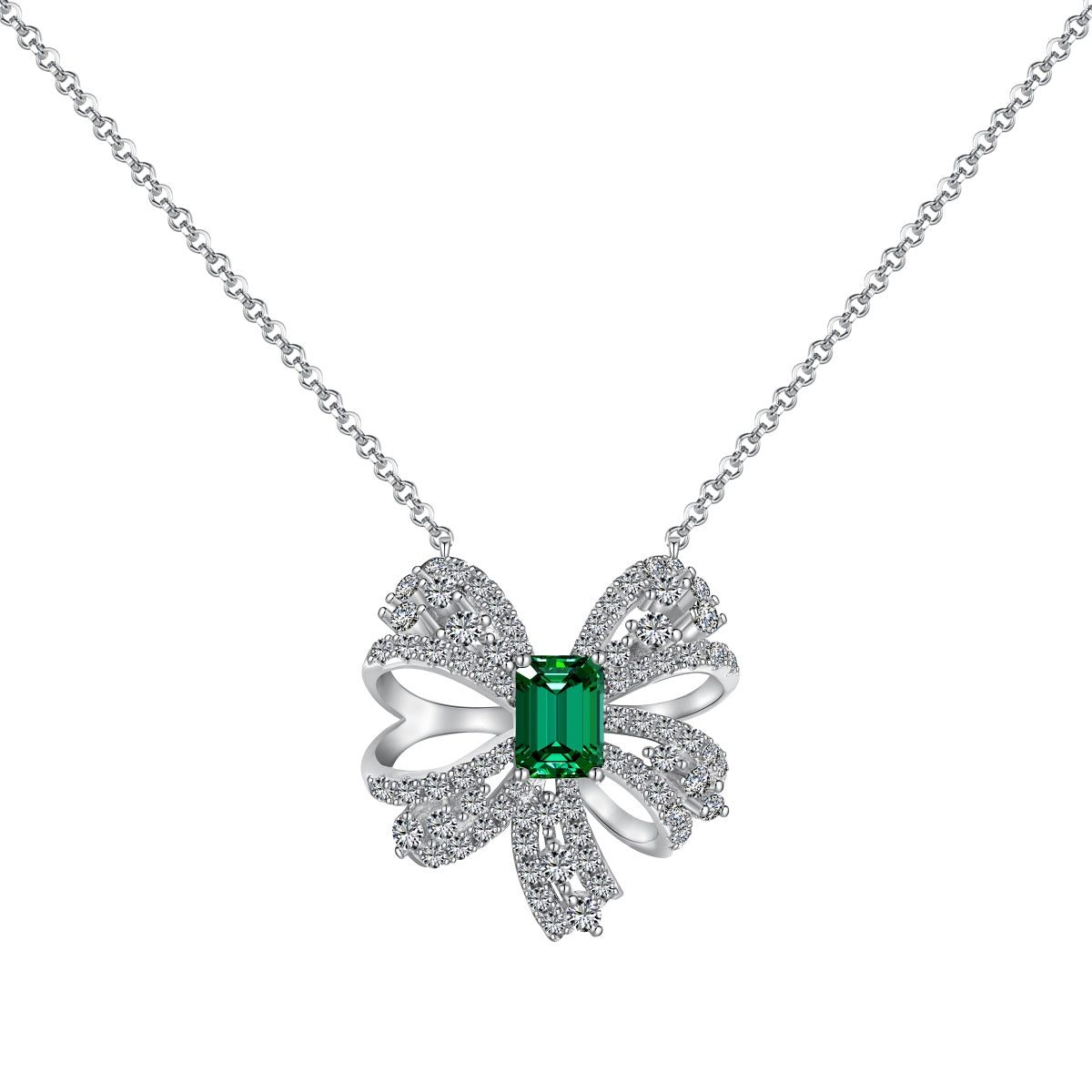 [STREET]Luxurious Flower Shape Emerald Cut Necklace