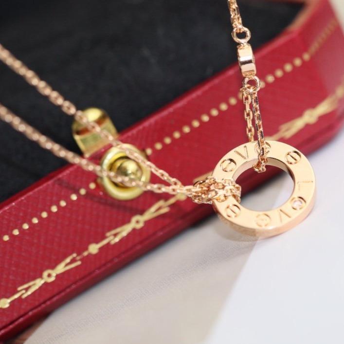 ˇGilded EraˇLOVE NECKLACE ADJUSTABLE ROSE GOLD 2 DIAMOND